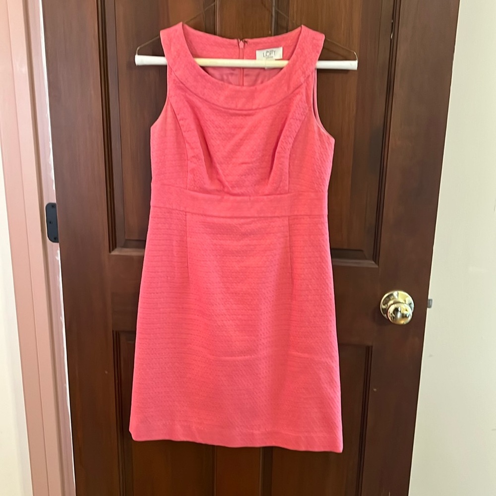 LOFT coral shift dress 0p